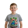 Koszulka Minecraft dziecięca szara bawełniana krótki rękaw t-shirt